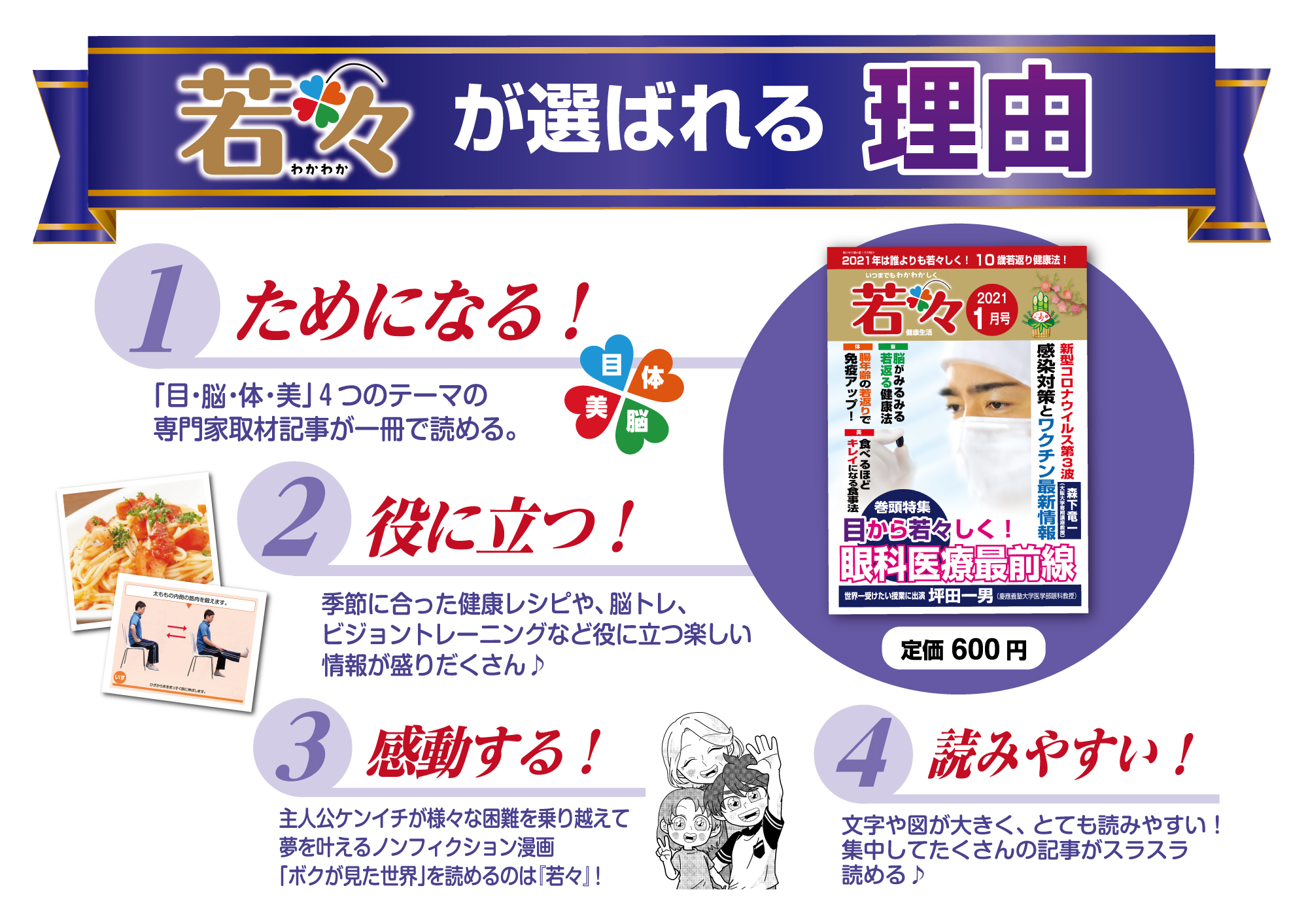 大人気の健康雑誌・若々の1月号情報